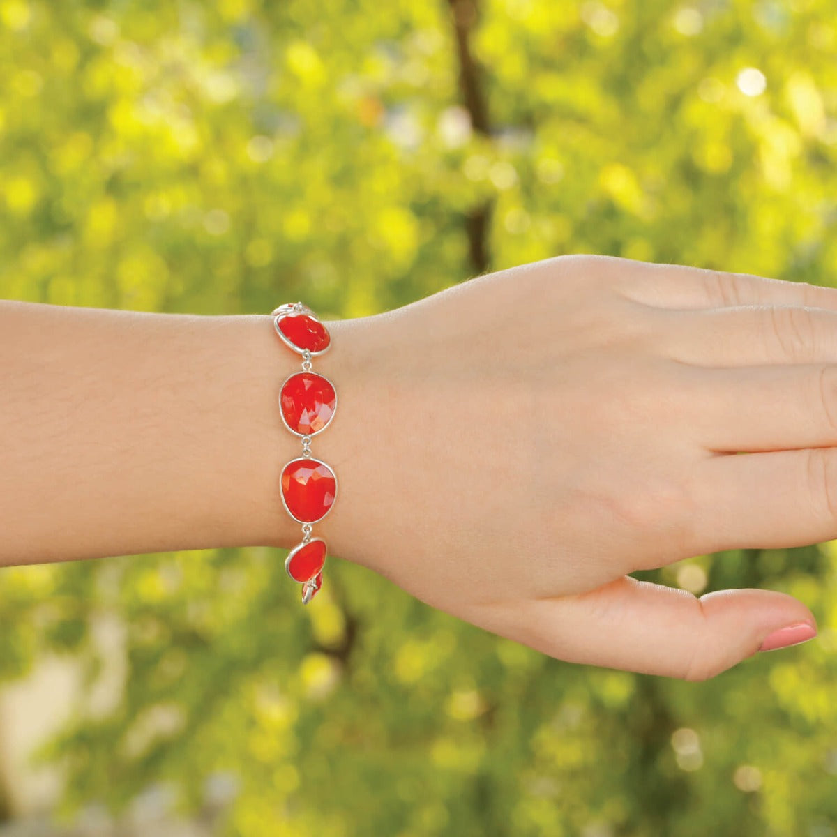 Carnelian and Sterling Silver Bracelet hot