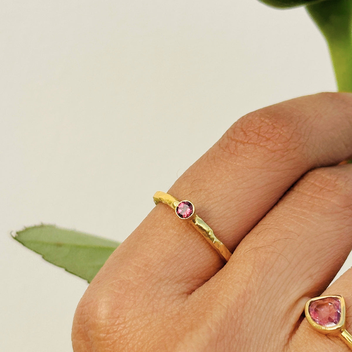 Luxe Tourmaline Gold Plated Silver 925 Love Ring