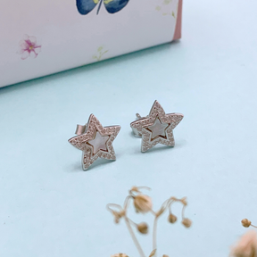 Star Zircon Studded Silver 925 Stud Earrings