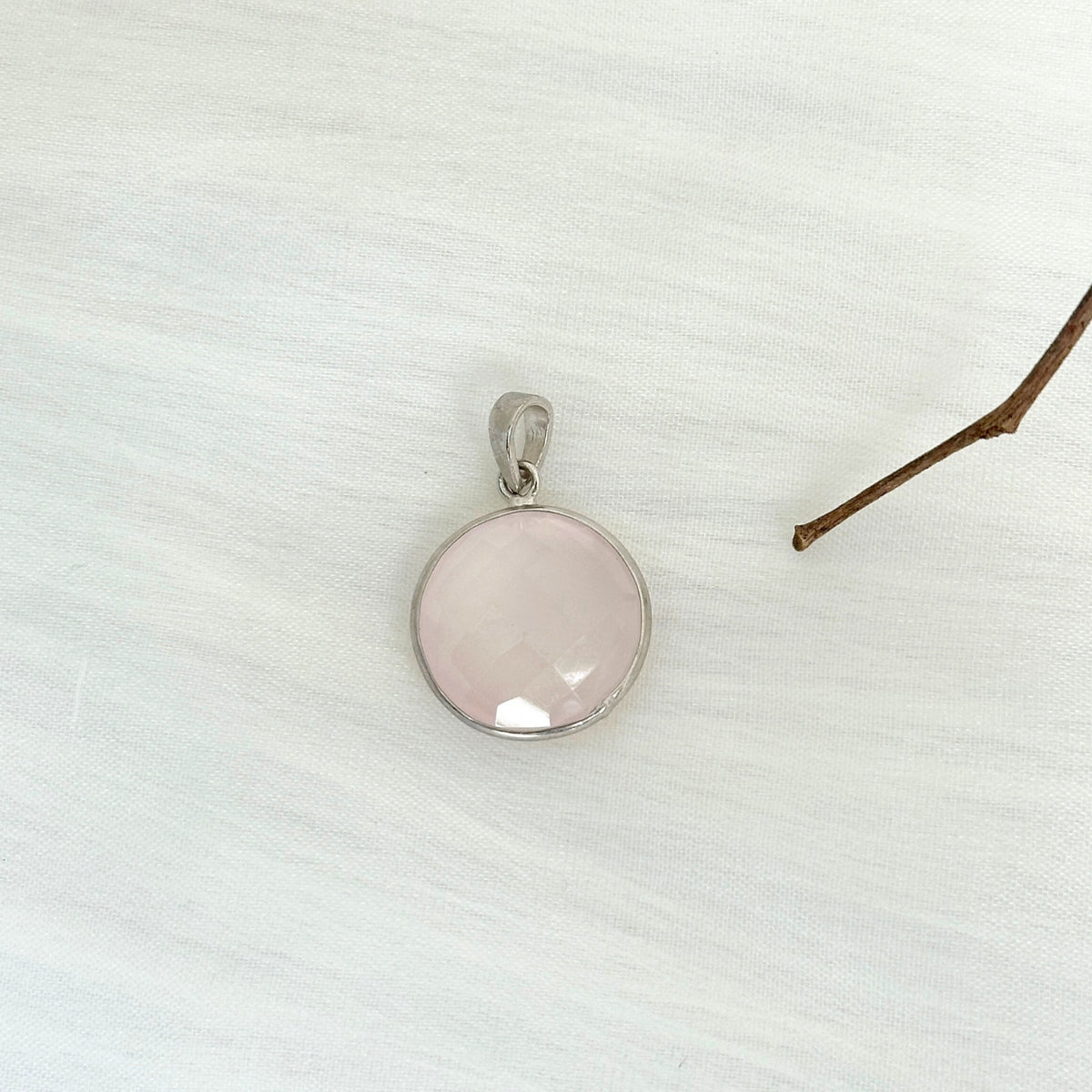 Rosy Rose Quartz Silver 925 Pendant