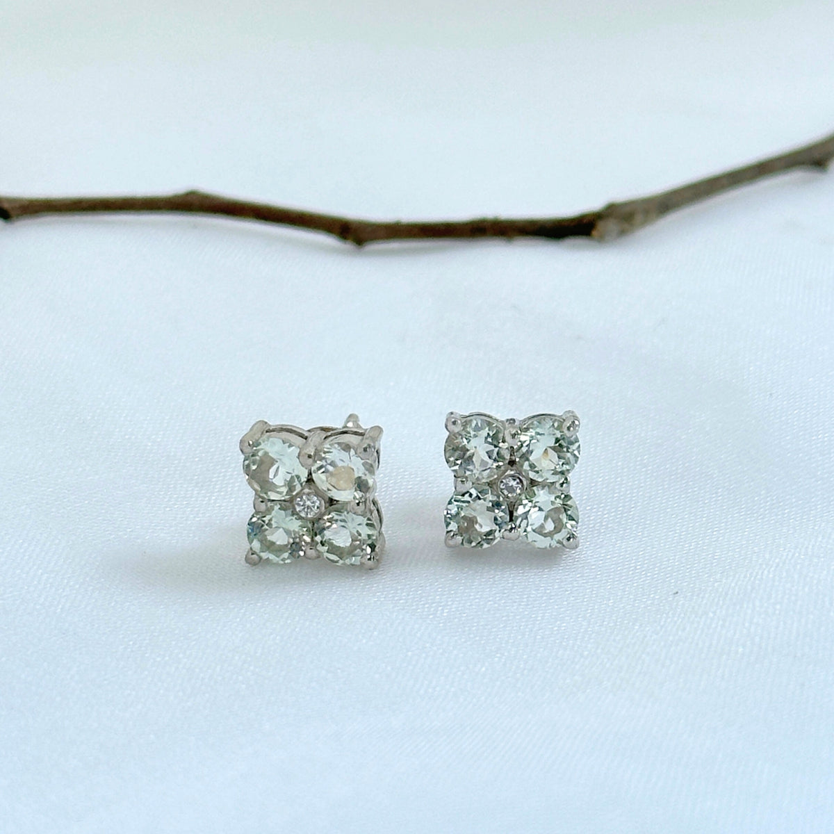 Titus Green Amethyst Silver 925 Studs