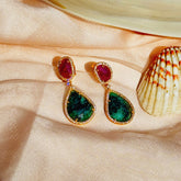 Navya Ruby & Emerald Silver 925 Earrings