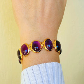 Sasha Silver 925 Gold Plated Amethyst Bracelet