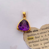 Drip Amethyst 18KT Gold Plated Silver 925 Pendant