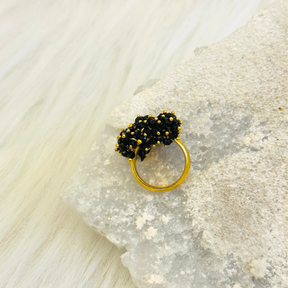 Black Onyx Beads Ring