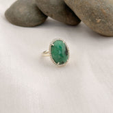 Bowen Silver 925 Emerald Ring