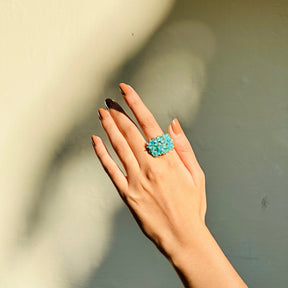 Blue Hues Beads Ring