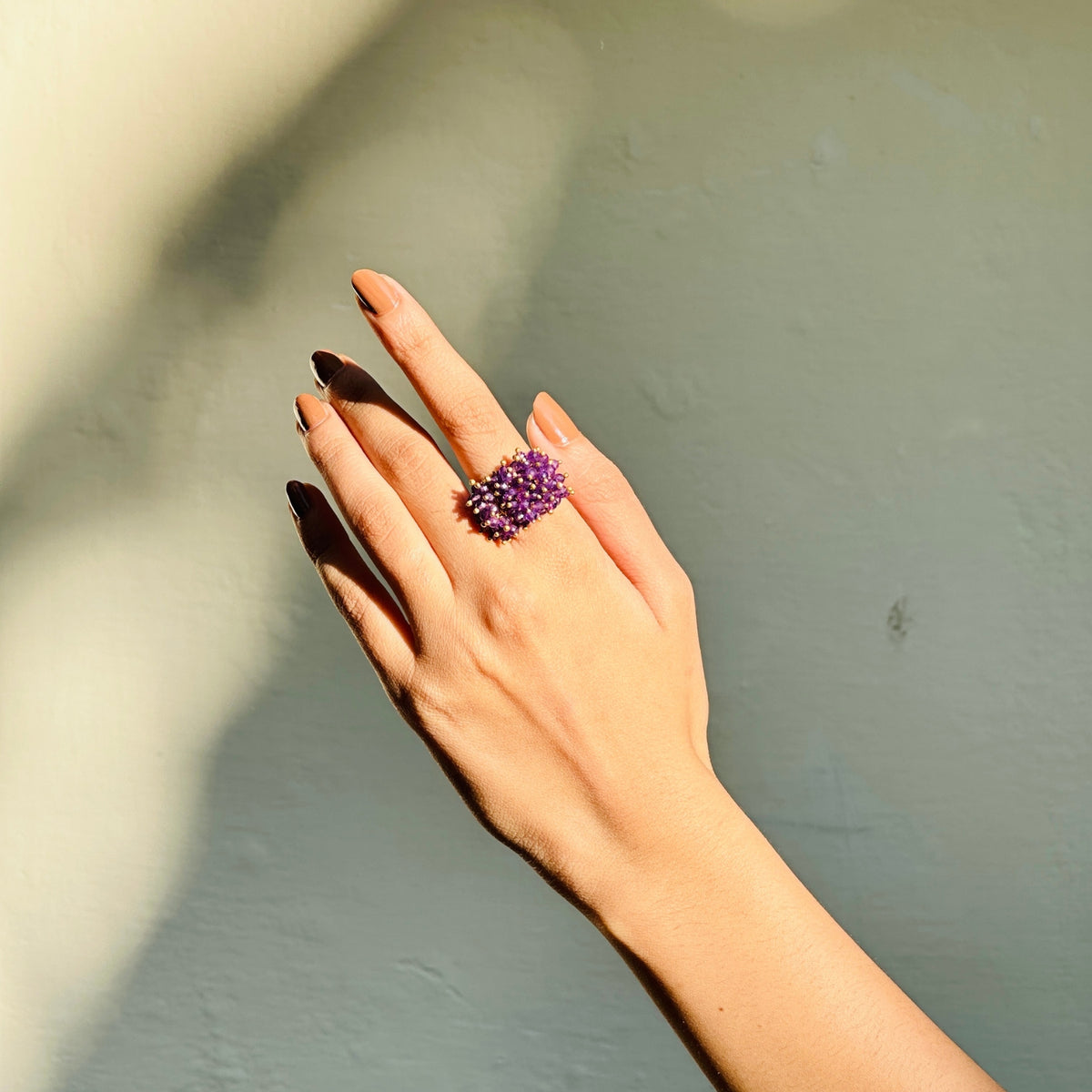 Purple Hues Beads Ring