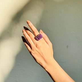 Purple Hues Beads Ring