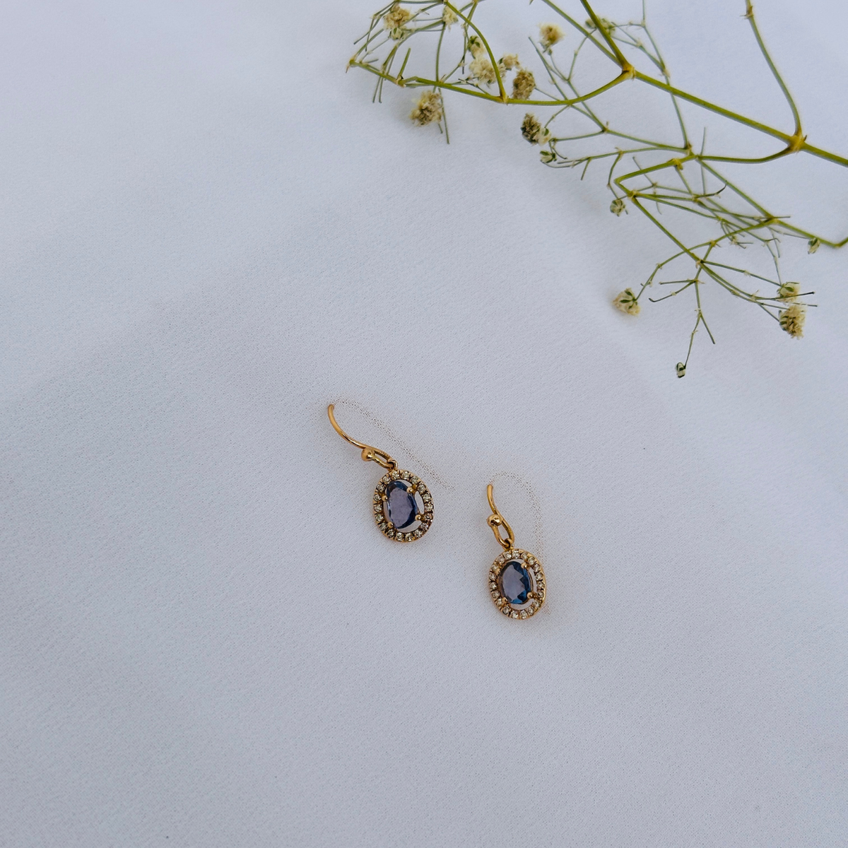 Sapphire & Diamond 18KT Gold Earrings