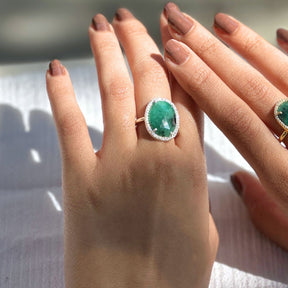 Bowen Silver 925 Emerald Ring