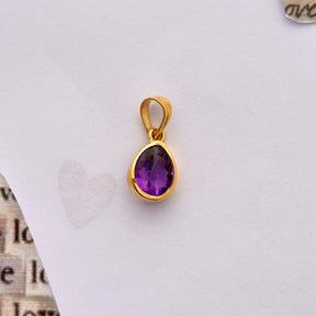 Irin Amethyst 18KT Gold Plated Silver 925 Pendant