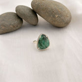 Cyra Silver 925 Emerald Ring