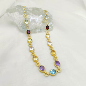 Seirra 18K Gold Plated Silver 925 Colorstone Necklace