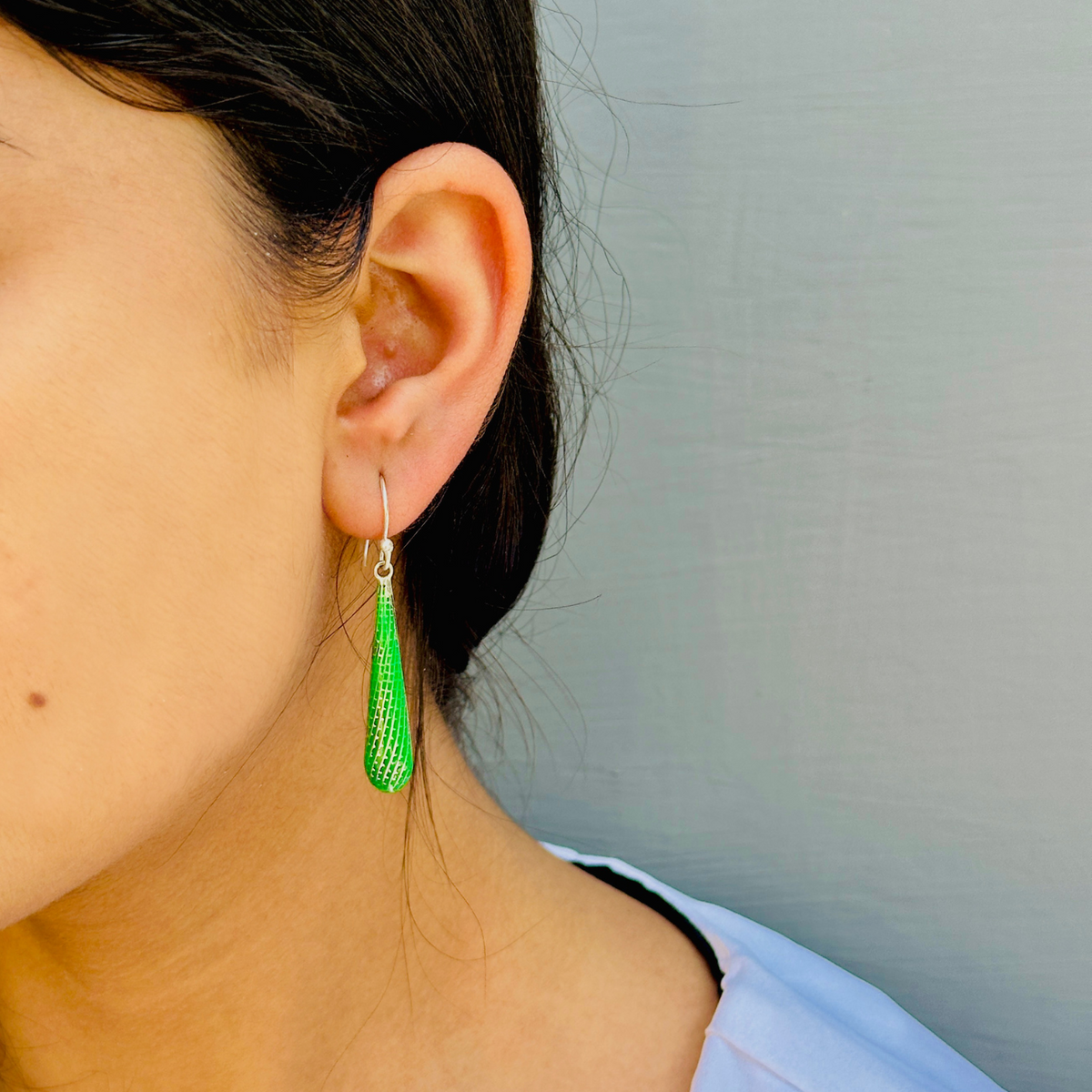 Teardrop Enamel Earrings