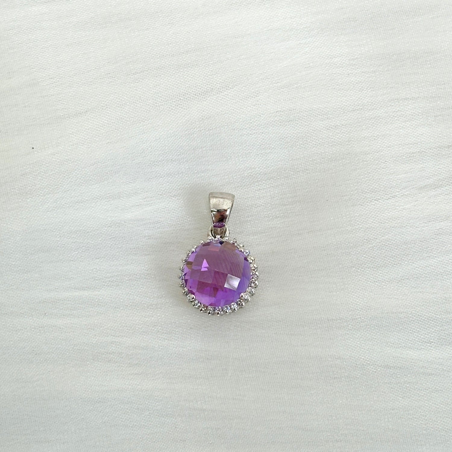 Round Amethyst Silver 925 Pendant