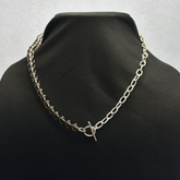 Smokey Quartz Beaded Men's Silver 925 Chain Necklace