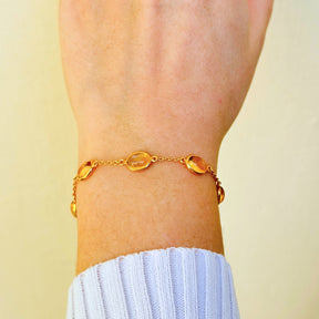 Alina Silver 925 Gold Plated Citrine Bracelet