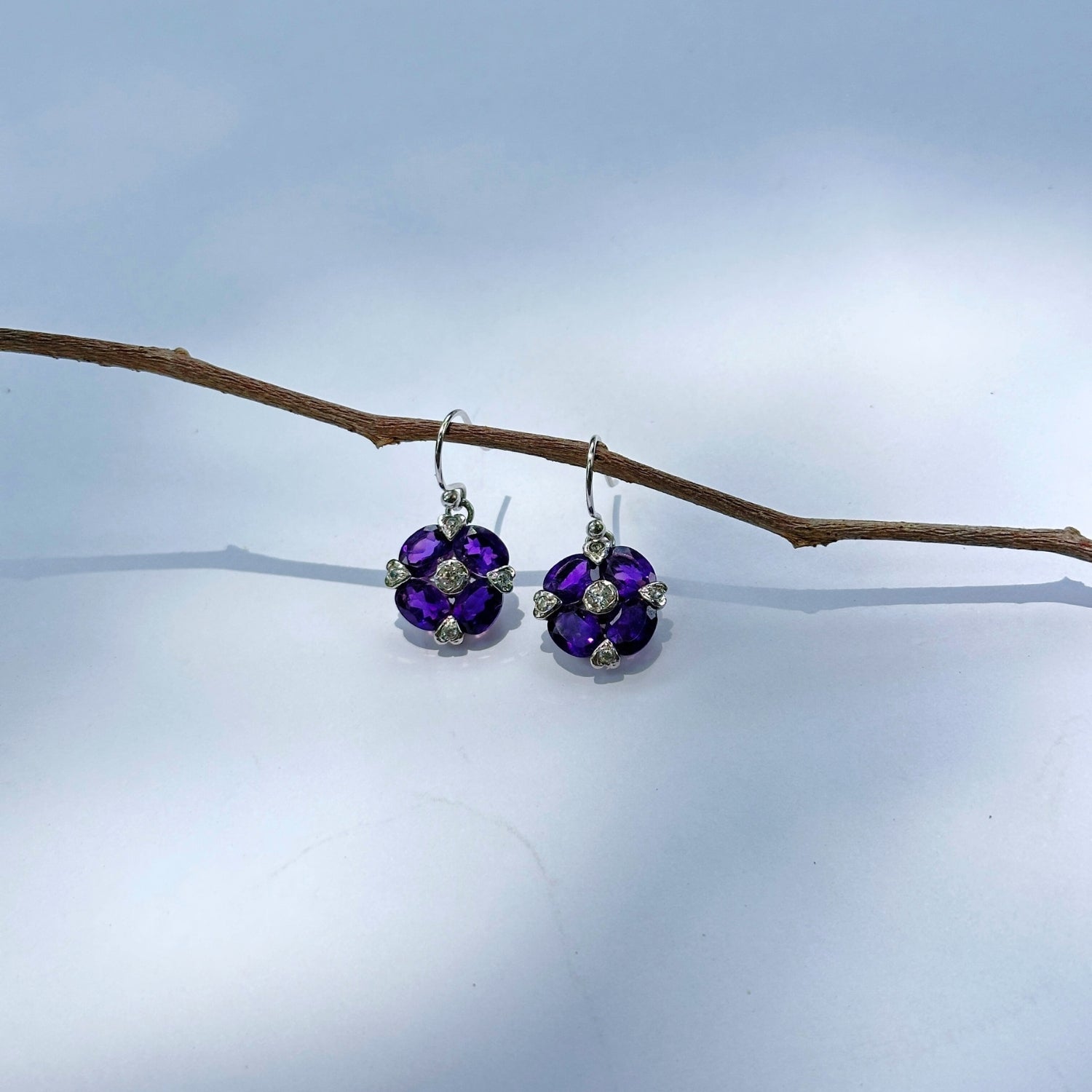 Celine Amethyst Silver 925 Earrings