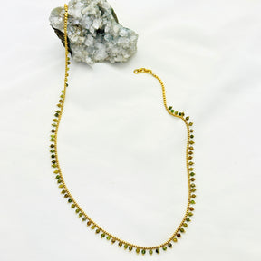 Tuna 18K Gold Plated Silver 925 Tourmaline Necklace