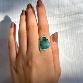 Cyra Silver 925 Emerald Ring