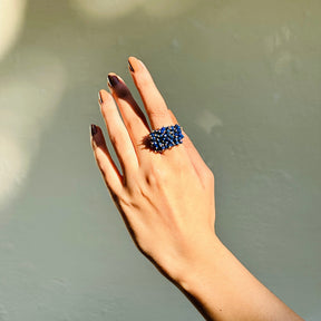 Blue Hues Beads Ring