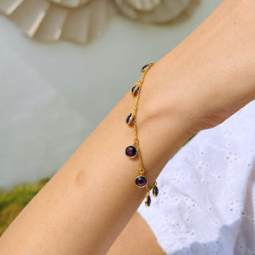 Cairo Amethyst 18KT Gold Plated Love Bracelet