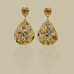 Alma Tourmaline 18K Gold Plated Silver 925  Earrings