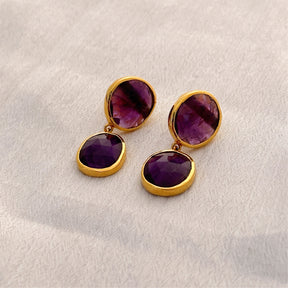 Roie Amethyst Gold Plated Silver 925 Love Earrings