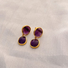 Roie Amethyst Gold Plated Silver 925 Love Earrings