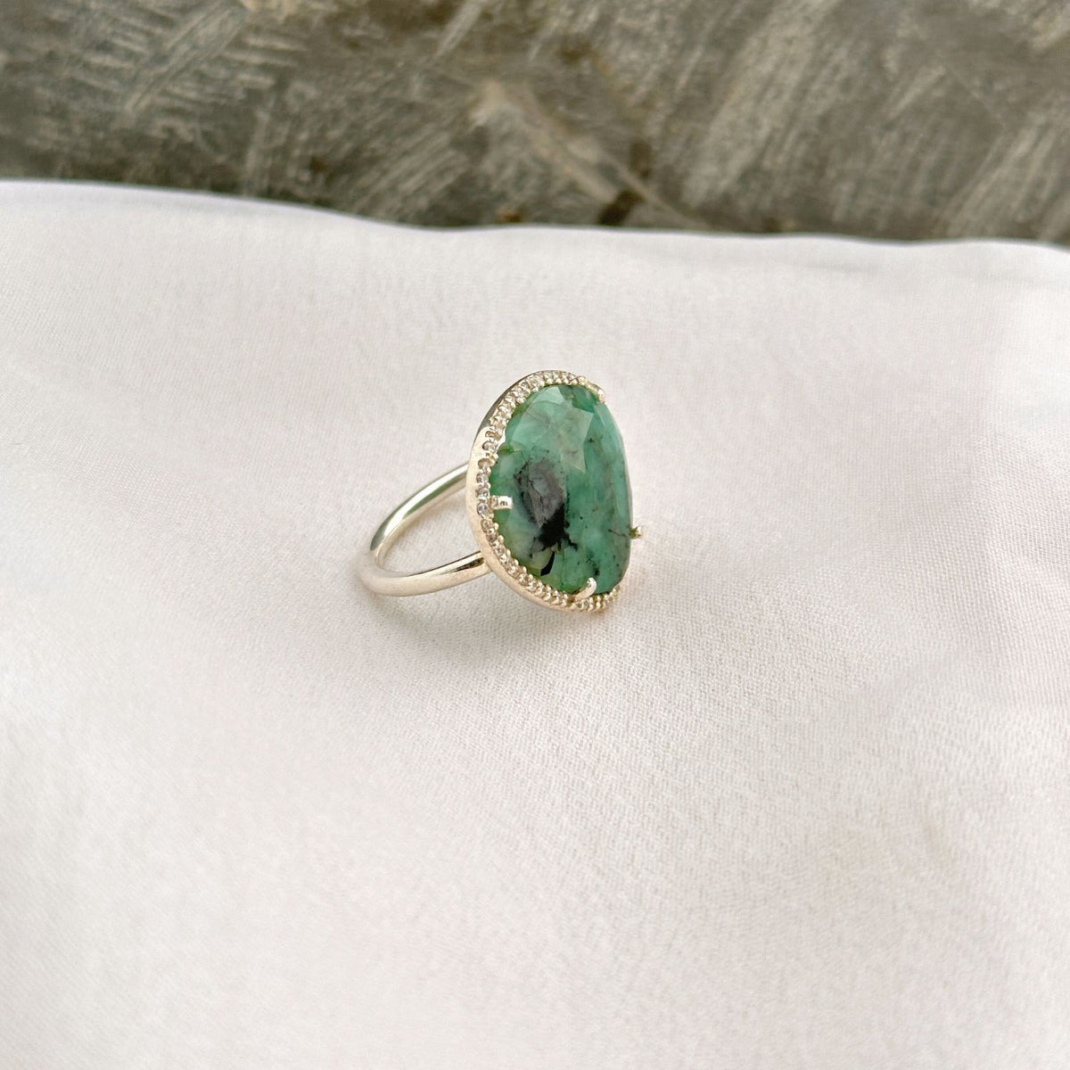 Tenzo Silver 925 Emerald Ring