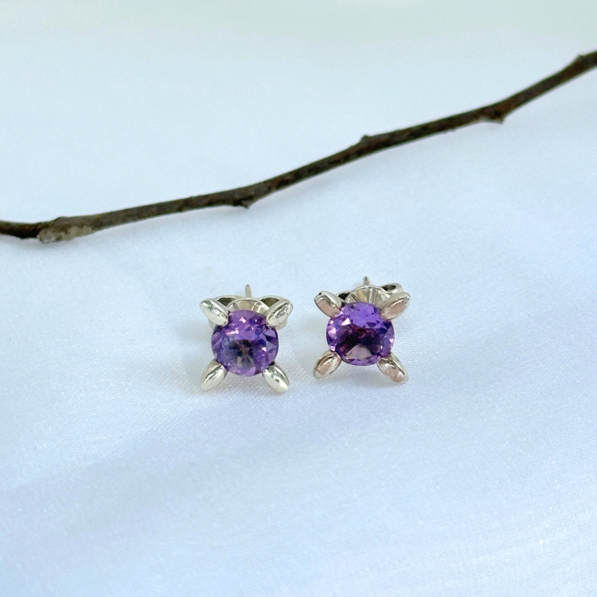 Caesar Amethyst Silver 925 Earrings