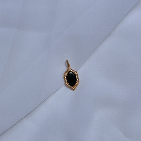 Black onyx & Diamond Gold Pendant