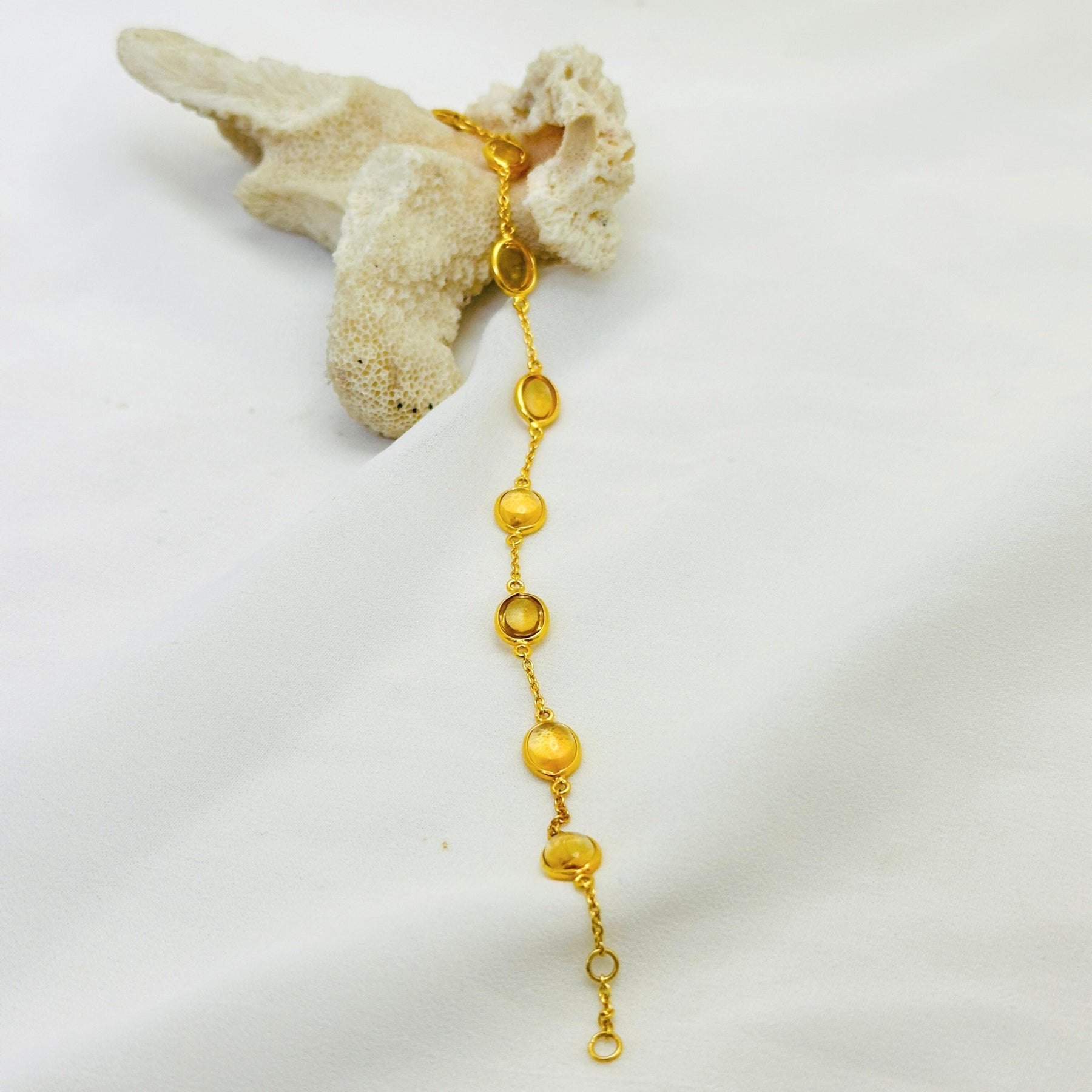 Alina Silver 925 Gold Plated Citrine Bracelet