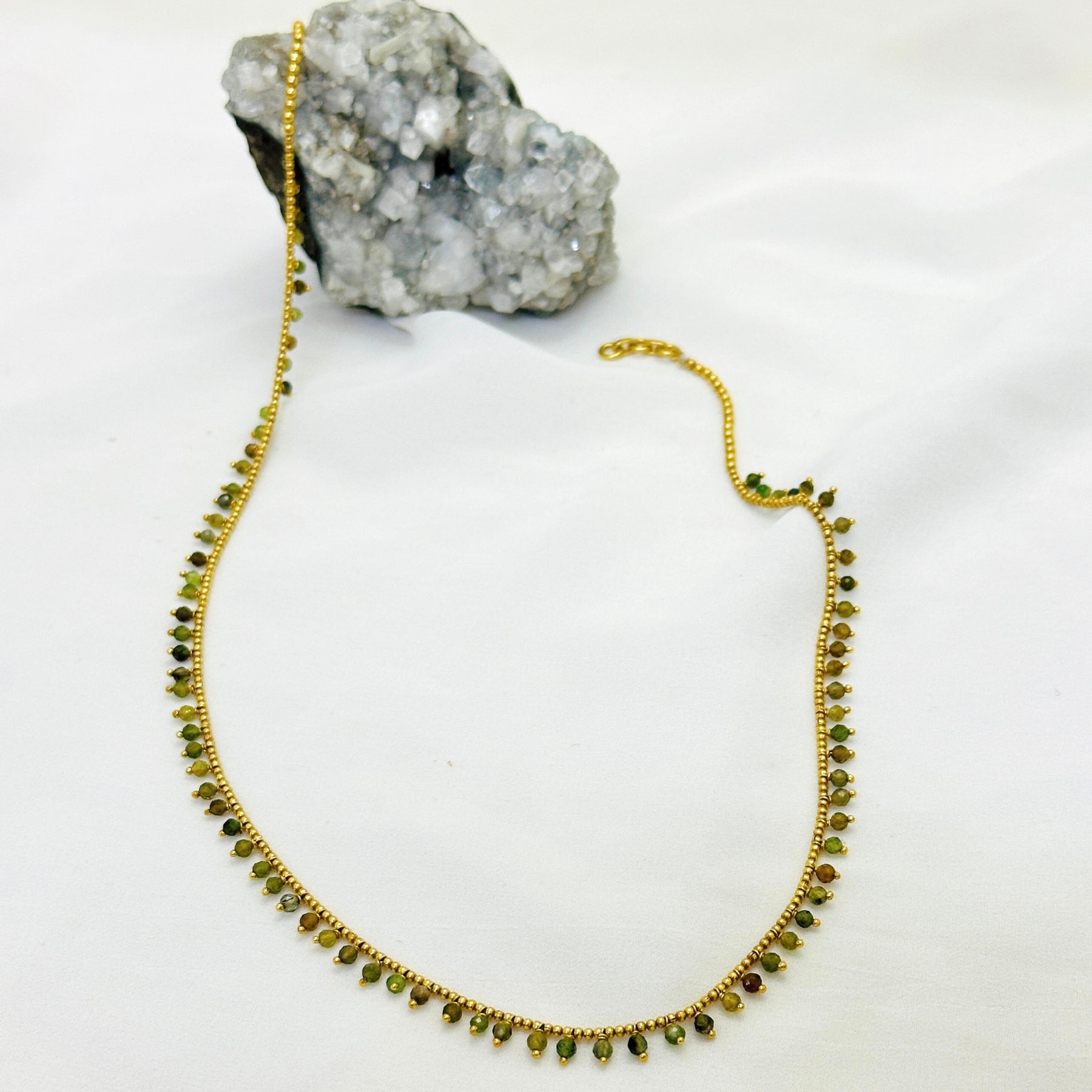 Tuna 18K Gold Plated Silver 925 Tourmaline Necklace