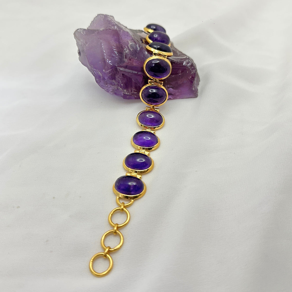 Sasha Silver 925 Gold Plated Amethyst Bracelet