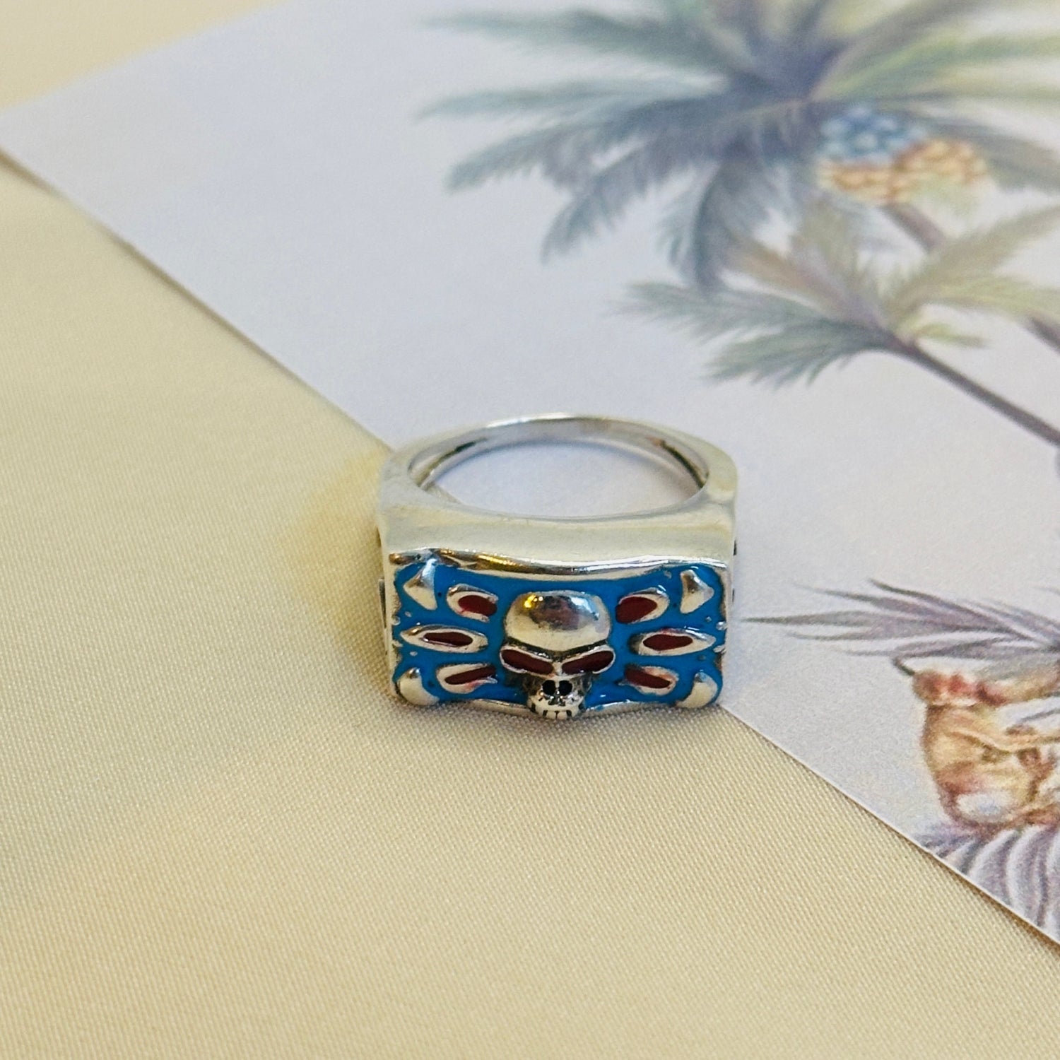 Skull Enamel Silver 925 Ring