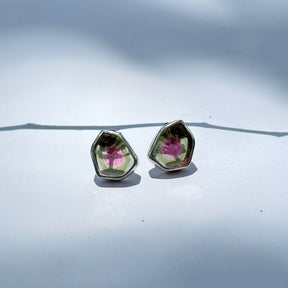 Watermelon Tourmaline Silver 925 Studs