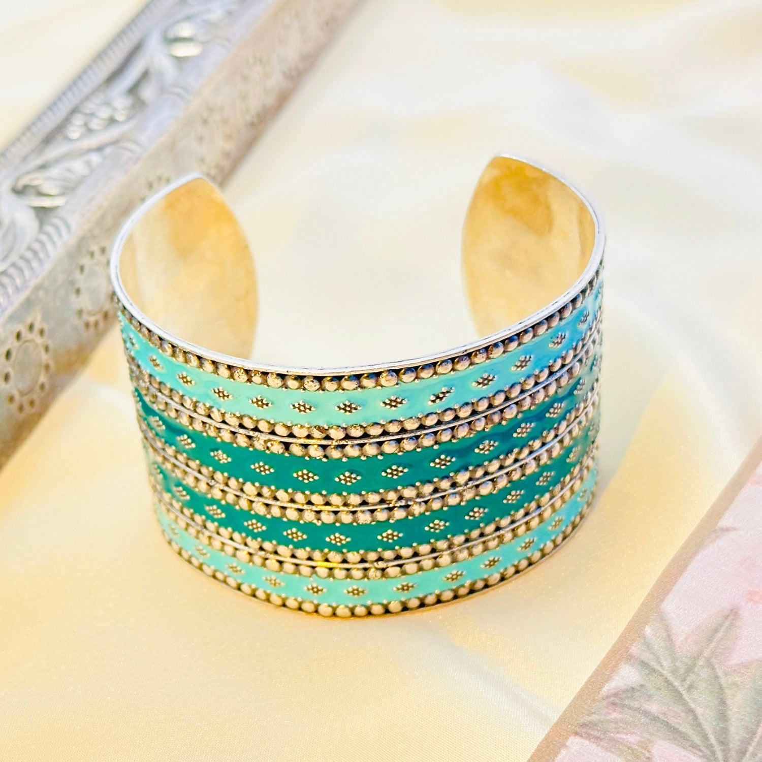 Kupara Enamel Silver 925 Cuff Bangles