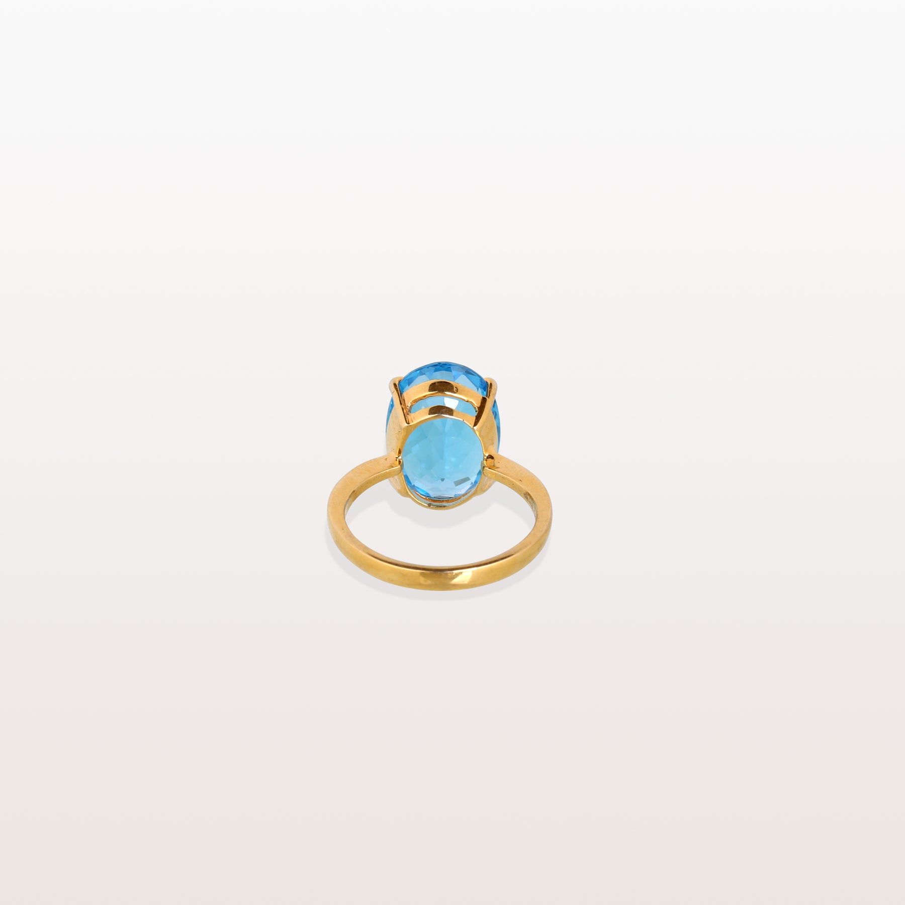 Blue Topaz Big Oval 18KT Gold Ring