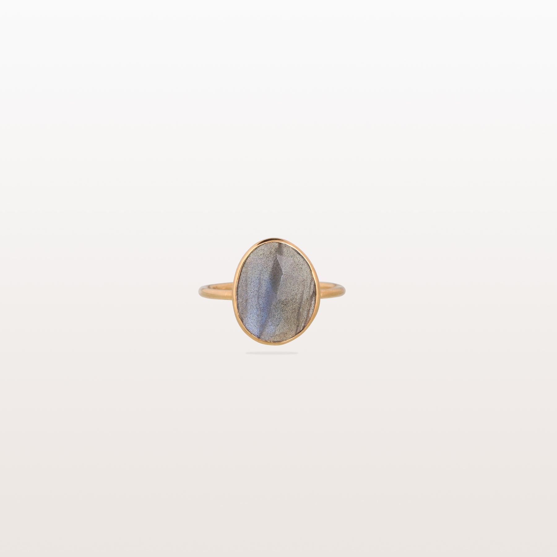 Labradorite Round 18KT Gold Ring