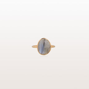 Labradorite Round 18KT Gold Ring