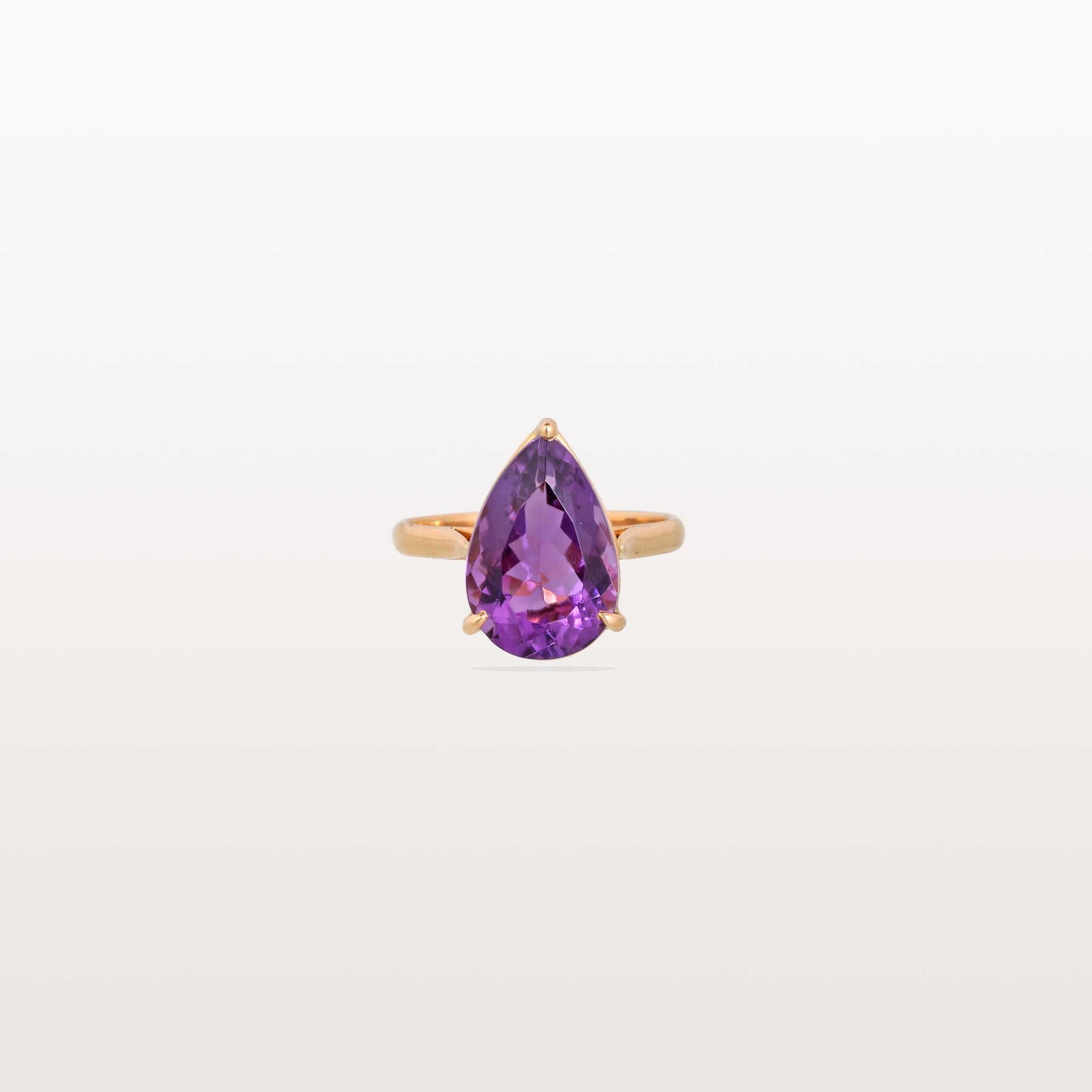 Amethyst Pear 18KT Gold Ring