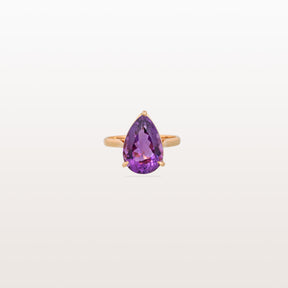 Amethyst Pear 18KT Gold Ring