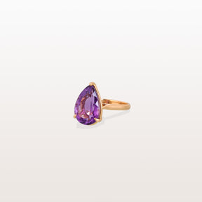 Amethyst Pear 18KT Gold Ring