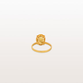 Citrine Big Oval 18KT Gold Ring
