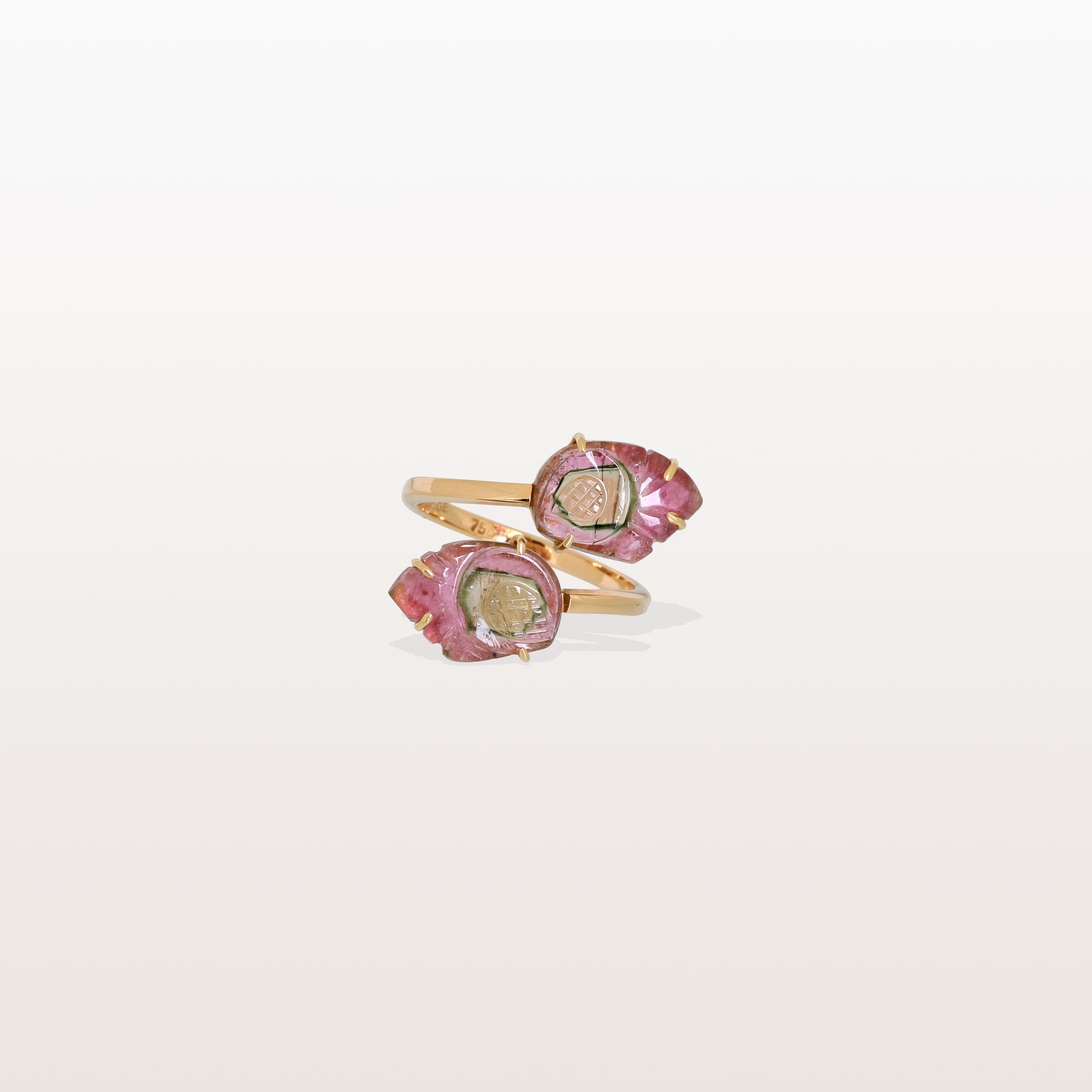 Watermelon Tourmaline 18KT Gold Ring