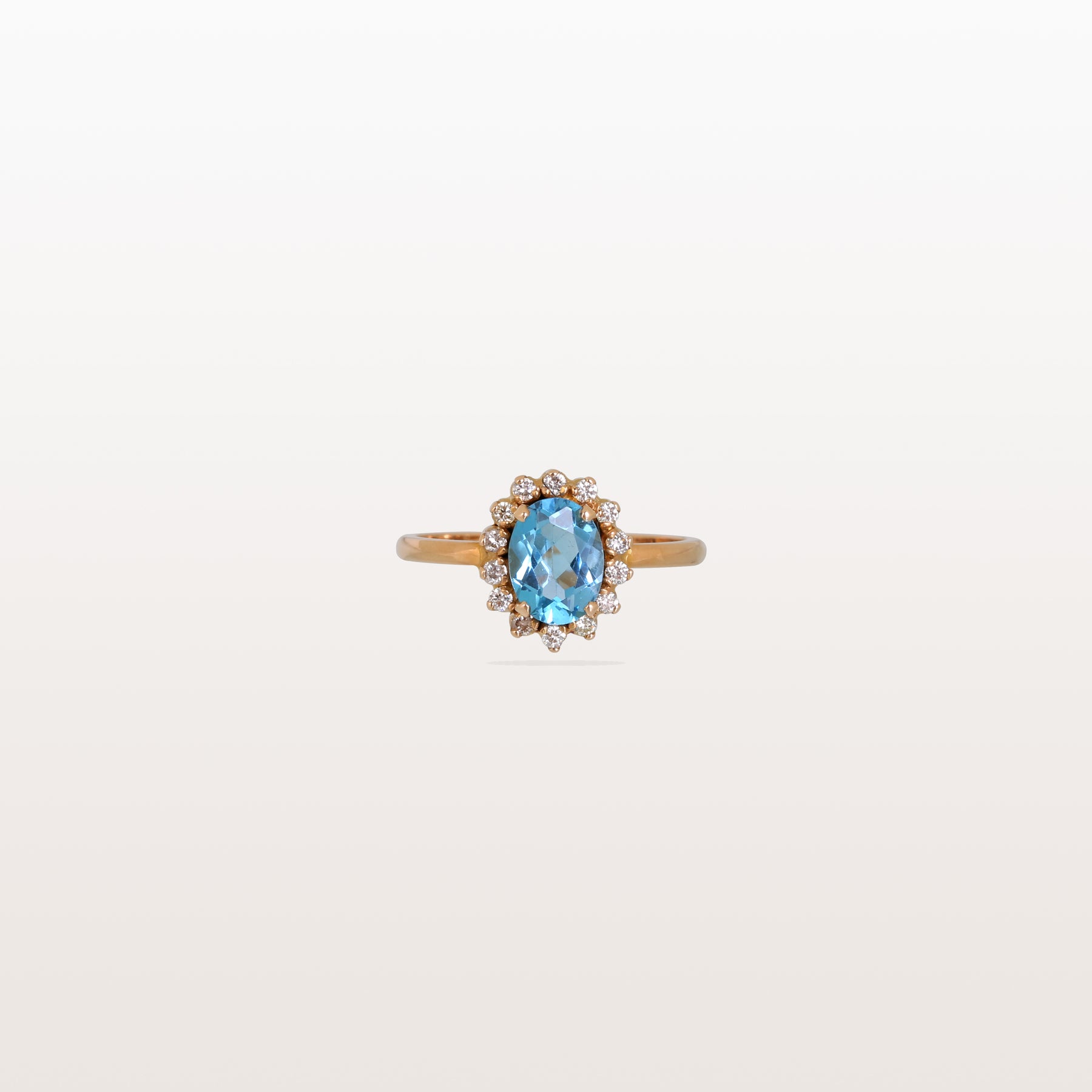 Blue Topaz and Diamond 18KT Gold Ring