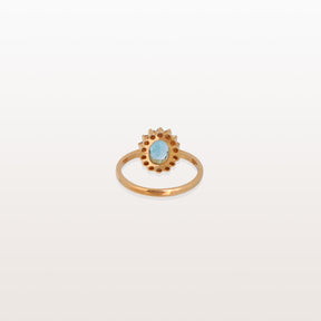 Blue Topaz and Diamond 18KT Gold Ring