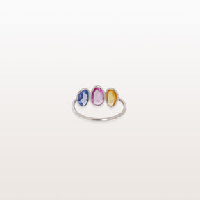 Multi Sapphire 18KT White Gold Ring